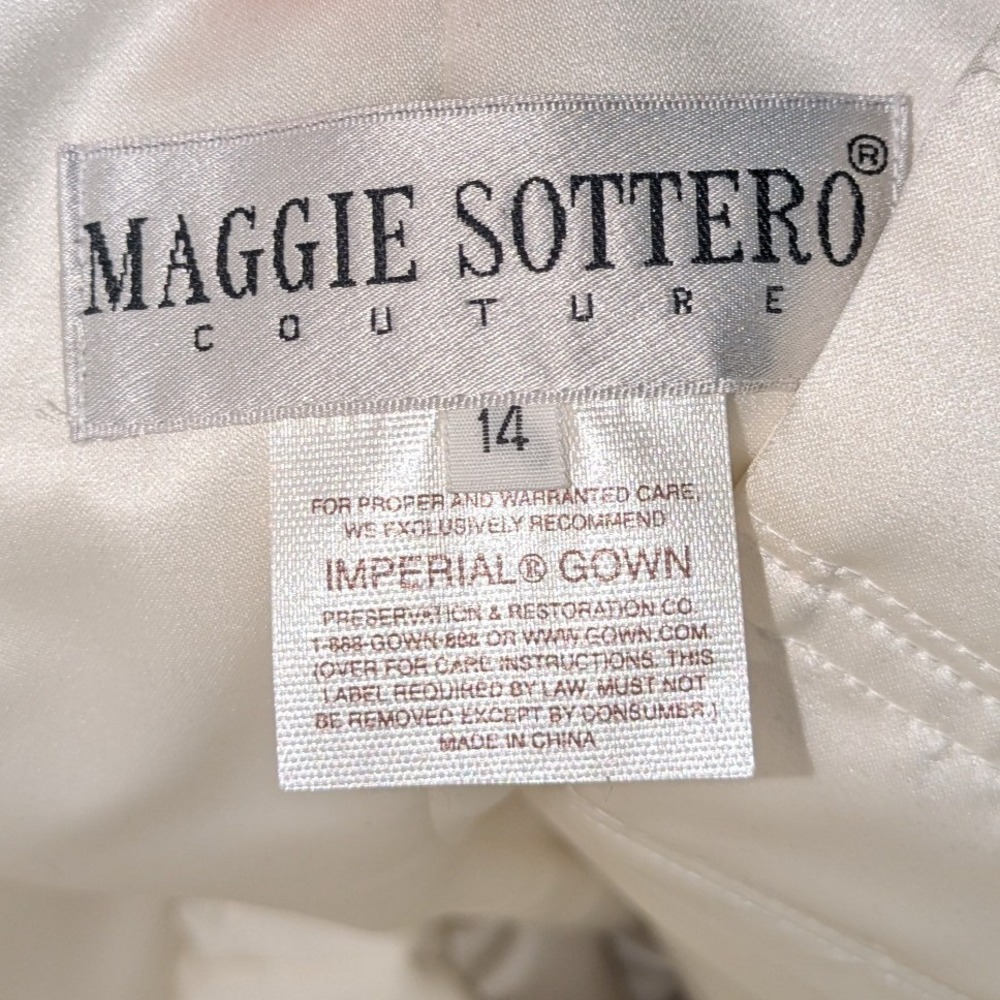 NWOT Maggie Sottero Couture Corset Beaded Pleated Sweetheart Bridal Gown 14 - Picture 12 of 14